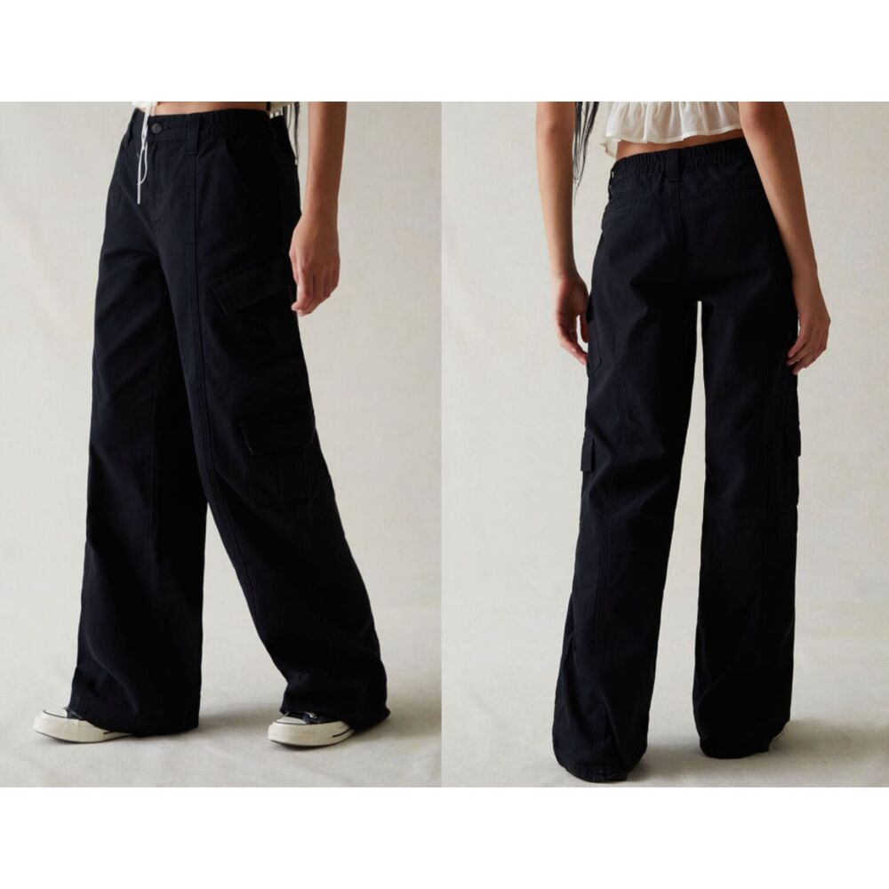 PacSun Low Rise Cargo Puddle Pants, Large - Picture 2 of 8